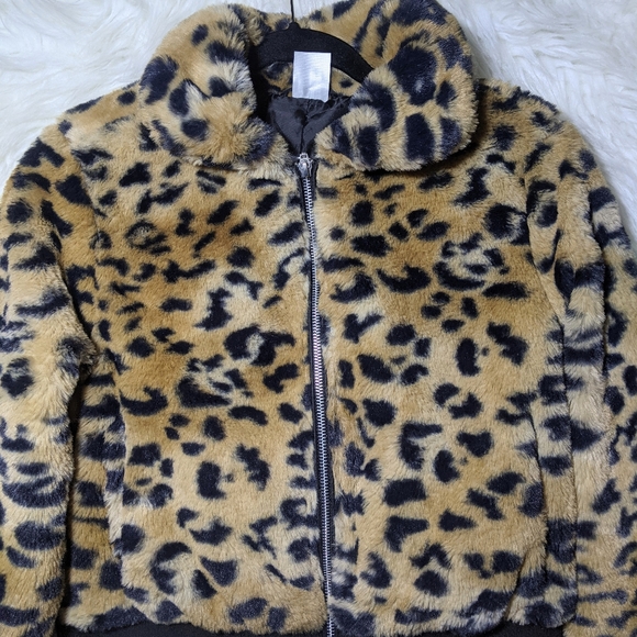 NWT Cheetah Faux Fur Bomber Jacket - Picture 3 of 9